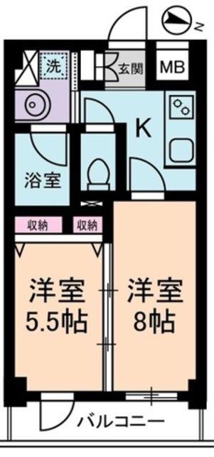 グリーンフィールド小竹向原(1DK/1階)の間取り写真