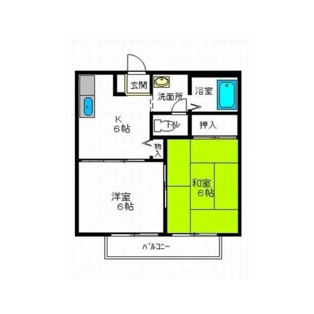 オトナオビル(2LDK/2階)の間取り写真