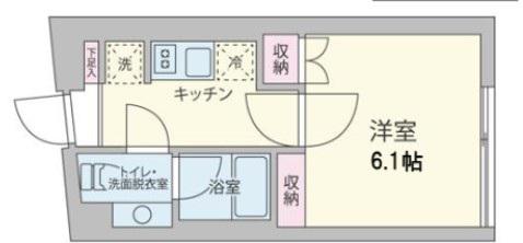 クーカイテラス祐天寺(1K/1階)の間取り写真