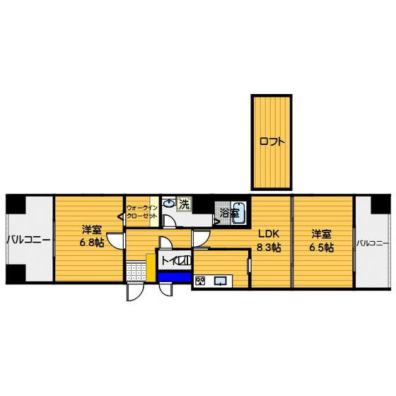 ECONO-TELESTATION1(2LDK/6階)の間取り写真