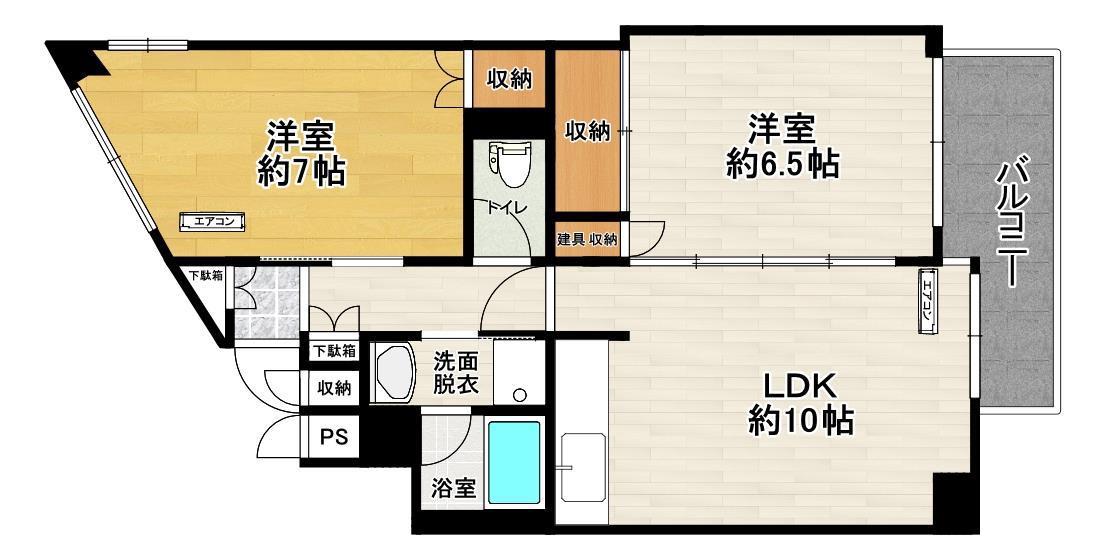 並木ガーデンヒルズ(2LDK/6階)の間取り写真