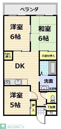 マンション高萩I(3DK/2階)の間取り写真