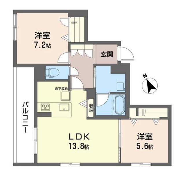 ル リアン(2LDK/1階)の間取り写真