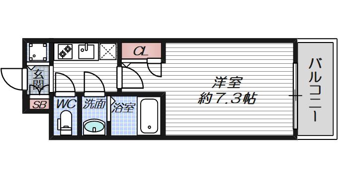 S-RESIDENCE都島ELEGANT(1K/11階)の間取り写真