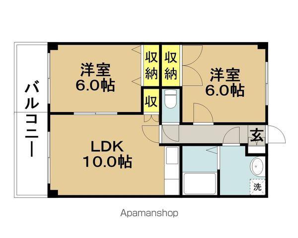 第3サンフローラルハイツ(2LDK/5階)の間取り写真