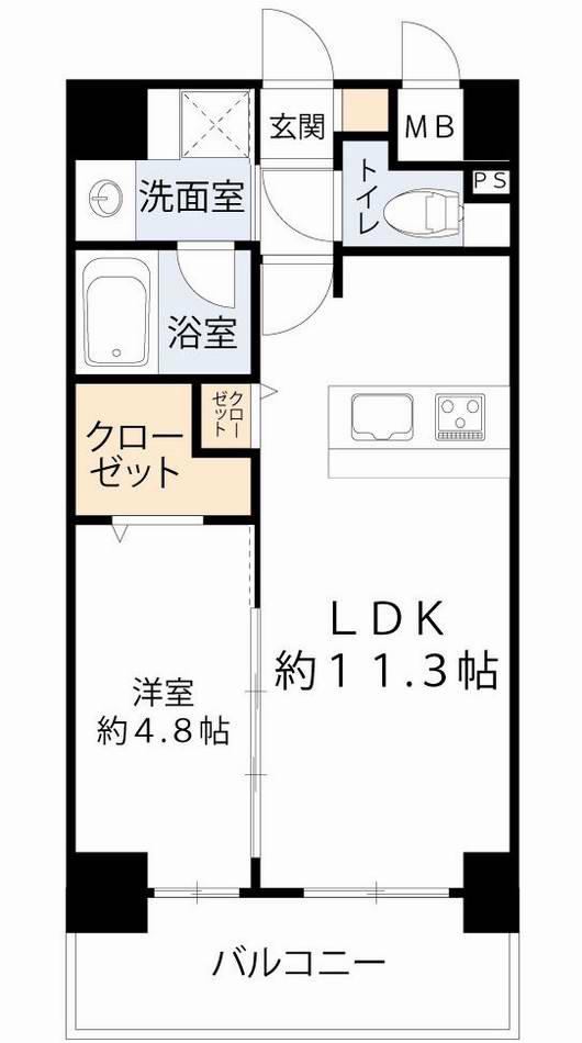ティーズガーデン(1LDK/5階)の間取り写真
