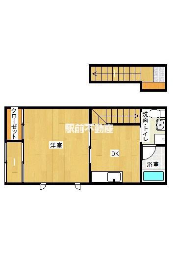 THE MOON A棟(1DK/2階)の間取り写真