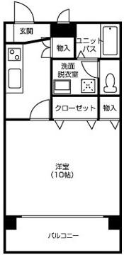 アビリティ新町(1K/5階)の間取り写真