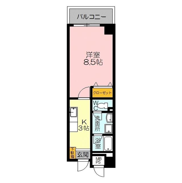 三記マンション杏(1K/1階)の間取り写真