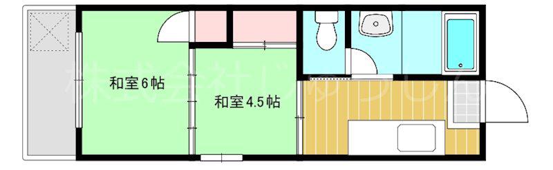 日吉第7コーポA棟(2K/3階)の間取り写真