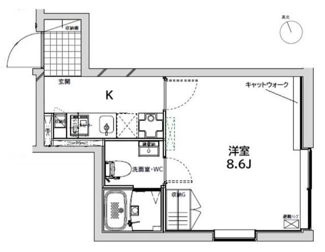 LIFEED CREAL 広尾(1K/3階)の間取り写真