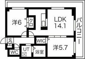 第10旭レジデンス(2LDK/6階)の間取り写真