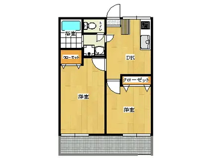 恵ハイツ202(3DK/2階)の間取り写真