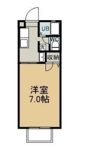 エスポワール千草B(1K/2階)の間取り写真