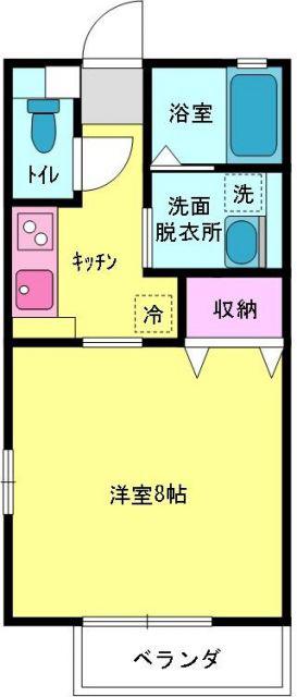 リール・ヴィザージュ(1K/1階)の間取り写真