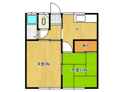 江頭アパート(2K/2階)の間取り写真