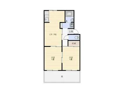 ヤマヨシハウス(2DK/1階)の間取り写真