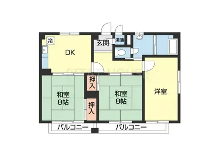 AREA伏虎(3DK/7階)の間取り写真