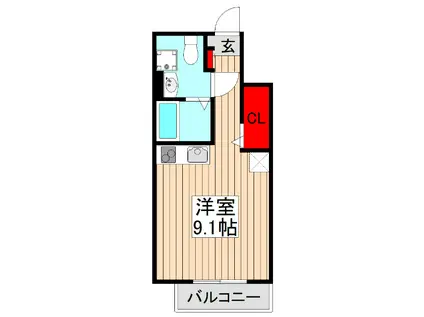 レピュア成増レジデンス(ワンルーム/1階)の間取り写真