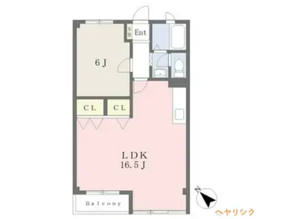 山木ハイツ(1LDK/3階)の間取り写真