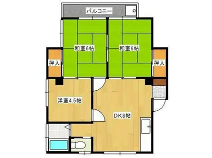 峰ビル(3DK/3階)の間取り写真