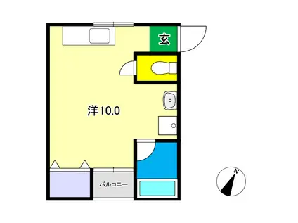 桜ハイツ(ワンルーム/3階)の間取り写真