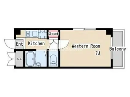 スマ扇コーポ(1K/3階)の間取り写真