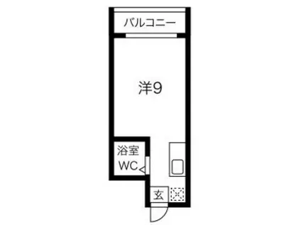 ルネサンス美島(ワンルーム/2階)の間取り写真