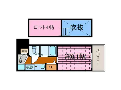 エステムコート三宮イーストポルトマーレ(1K/3階)の間取り写真