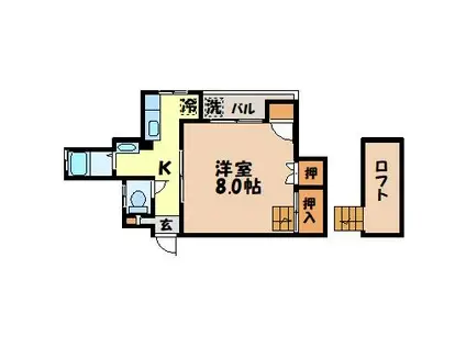 アールグレイ若竹(1K/3階)の間取り写真