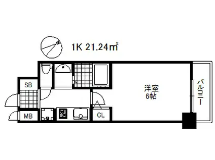 エステムコート神戸元町2ブリーズ(1K/9階)の間取り写真