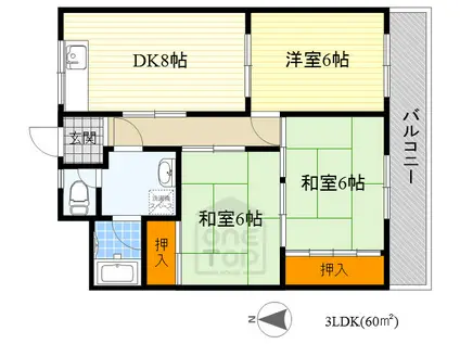 ハイツM&M(3DK/3階)の間取り写真
