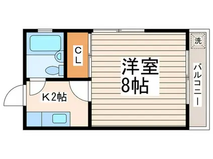 カーサ マコト(1K/2階)の間取り写真