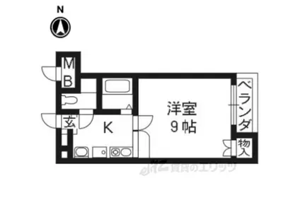 フィップロード(1K/2階)の間取り写真