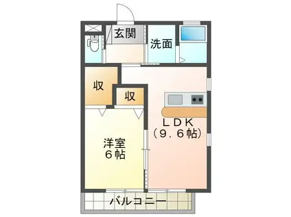 メゾンクレインII(1LDK/1階)の間取り写真