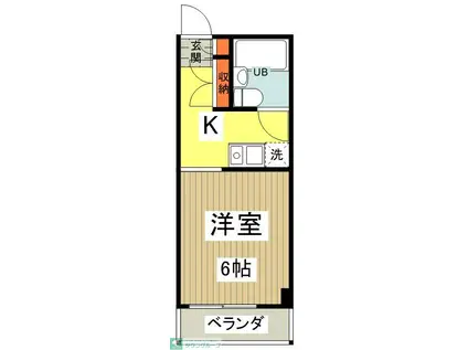 コーポ5旭が丘(1K/2階)の間取り写真