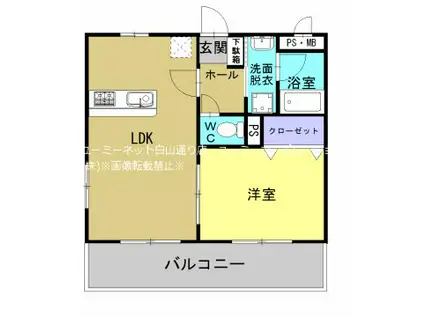 エバンジェル(1LDK/2階)の間取り写真