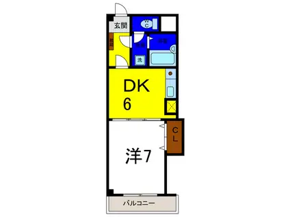 ラフォーレIII(1DK/3階)の間取り写真