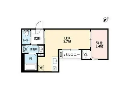 ROBOT HOUSE 守山B棟ロボットハウ(1LDK/1階)の間取り写真