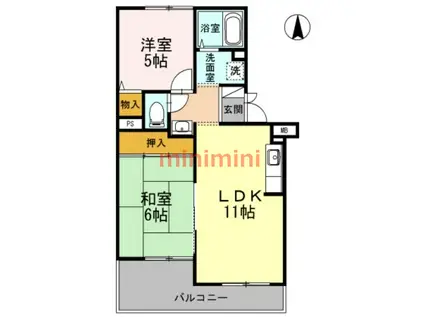 高井マンション(2LDK/3階)の間取り写真