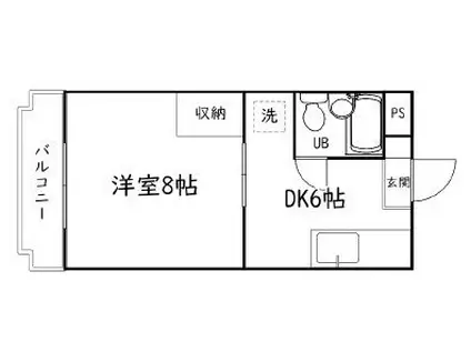 ステラハウス(1DK/3階)の間取り写真