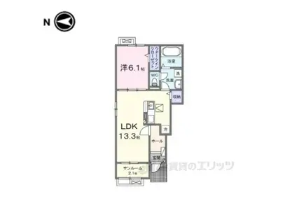 キング・ヒルズⅡ(1LDK/1階)の間取り写真