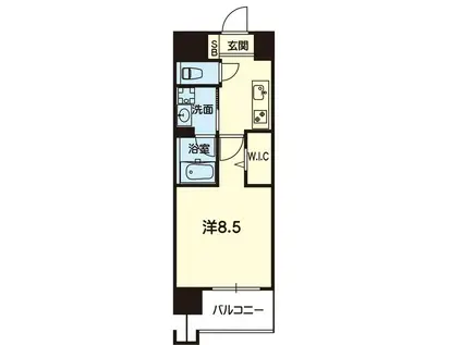 ELGRAND大江(1K/4階)の間取り写真
