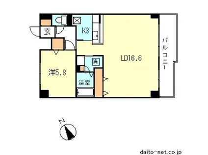 第一寿美家ビル(1LDK/5階)の間取り写真