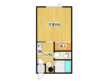 イナダマンション(1K/2階)の間取り写真