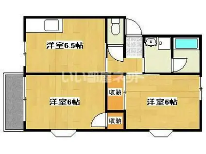 メインライトII(2DK/2階)の間取り写真