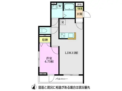 BELLISSIMO25(1LDK/2階)の間取り写真