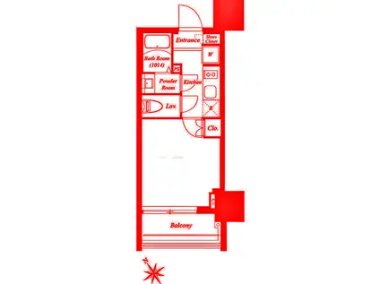 ブランシエスタ横浜高島町(1K/6階)の間取り写真