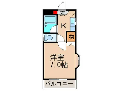 プレヂデントマンションII(1K/2階)の間取り写真