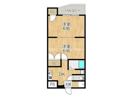 ラベンダーステージ30(2DK/6階)の間取り写真